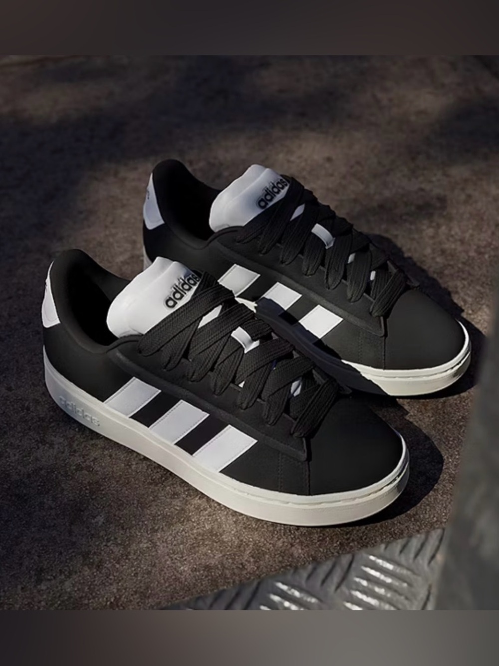 adidas Black and White Low-Top Sneakers